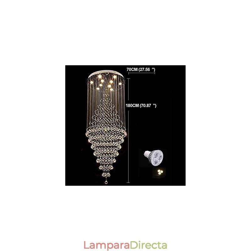 Lámpara colgante de techo de cristal contemporánea, lámpara de araña moderna, iluminación colgante para el hogar, lámparas de araña, accesorios