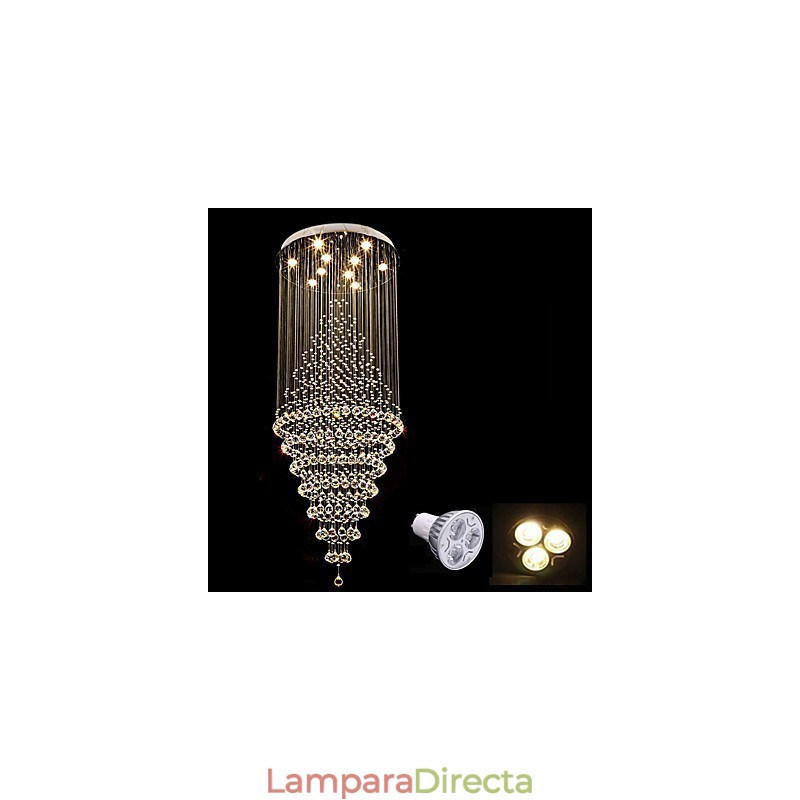 Lámpara colgante de techo de cristal contemporánea, lámpara de araña moderna, iluminación colgante para el hogar, lámparas de araña, accesorios