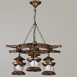 Lámpara de araña de metal con diseño de globo terráqueo estilo rústico vintage retro para diseñadores de estilo mini