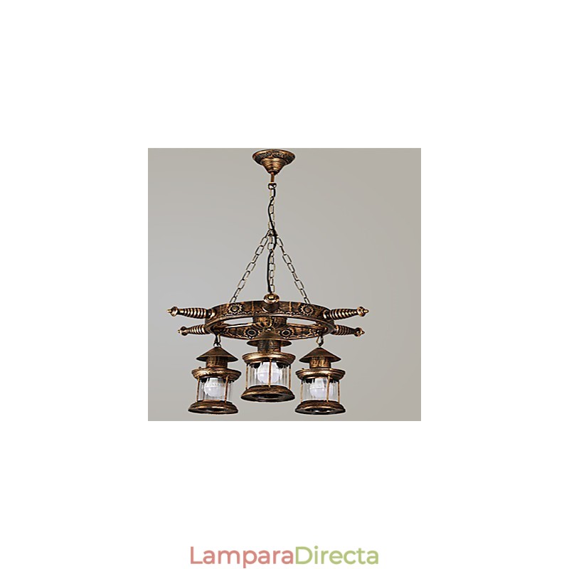 Lámpara de araña de metal con diseño de globo terráqueo estilo rústico vintage retro para diseñadores de estilo mini