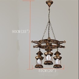 Lámpara de araña de metal con diseño de globo terráqueo estilo rústico vintage retro para diseñadores de estilo mini