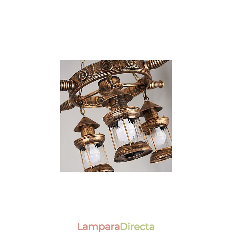 Lámpara de araña de metal con diseño de globo terráqueo estilo rústico vintage retro para diseñadores de estilo mini