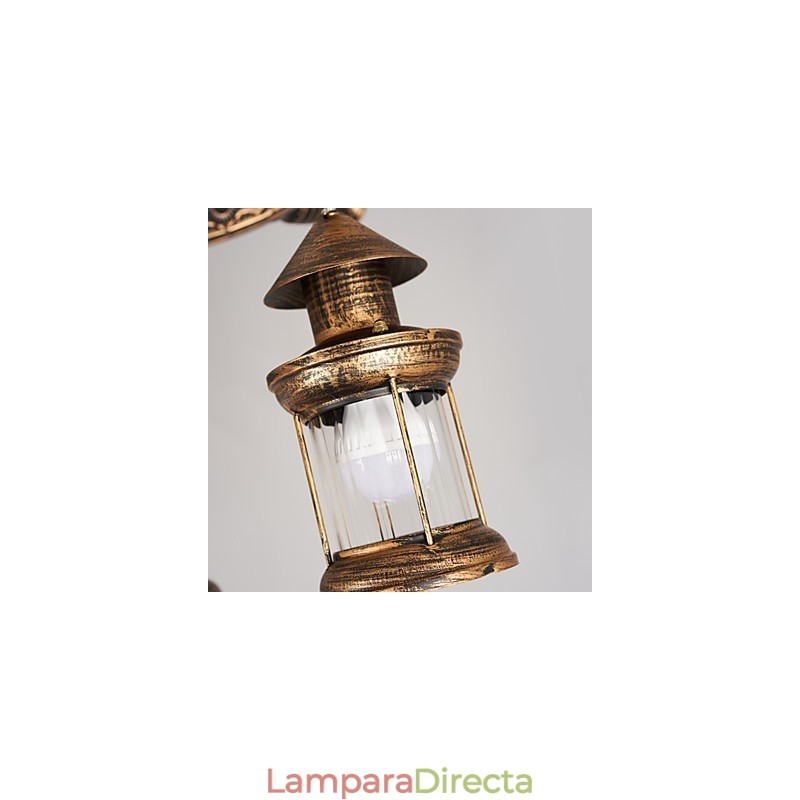 Lámpara de araña de metal con diseño de globo terráqueo estilo rústico vintage retro para diseñadores de estilo mini