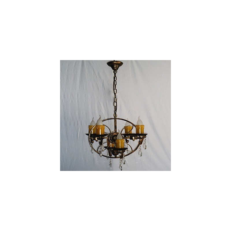 Lámpara de araña de metal con diseño de globo terráqueo estilo rústico vintage retro para diseñadores de estilo mini