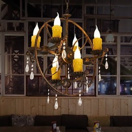 Lámpara de araña de metal con diseño de globo terráqueo estilo rústico vintage retro para diseñadores de estilo mini