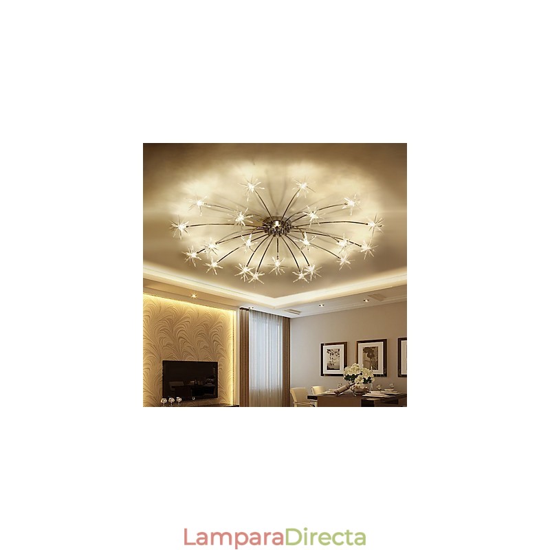 Lámpara de araña moderna y contemporánea de metal cromado para niños, ideal para diseñadores de estilo mini.