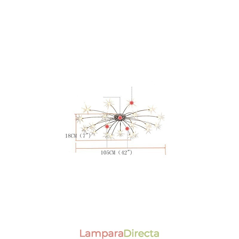Lámpara de araña moderna y contemporánea de metal cromado para niños, ideal para diseñadores de estilo mini.