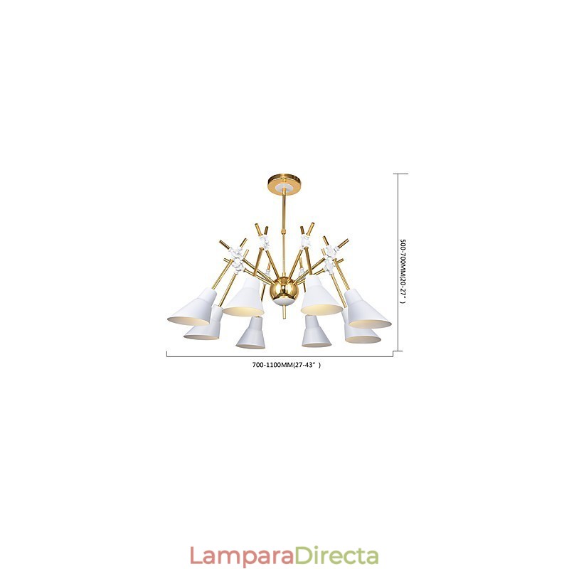 Lámpara de araña artística con dirección ajustable personalizada Lámpara de araña N
