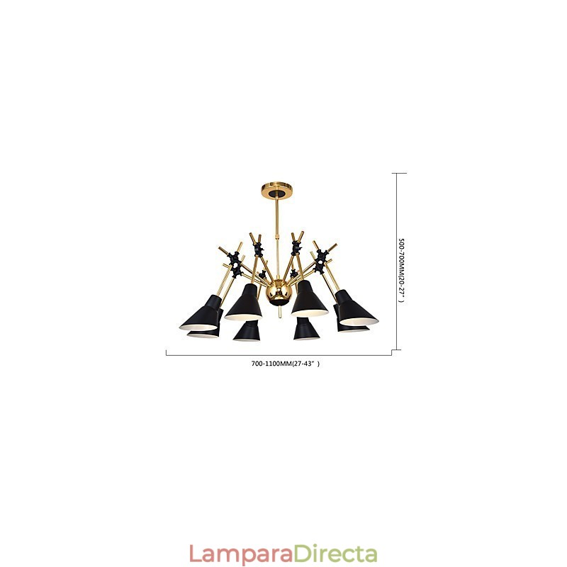 Lámpara de araña artística con dirección ajustable personalizada Lámpara de araña N