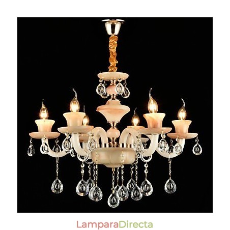 Lámpara de araña de metal estilo mini de cristal con acabado galvanizado clásico tradicional Lámpara de araña de metal estilo mini de cristal con acabado galvanizado clásico tradicional