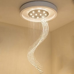 Lámpara colgante de techo de cristal moderna para interiores, iluminación para el hogar, lámparas de araña, accesorios, bombillas de 3 W, color blanco cálido.