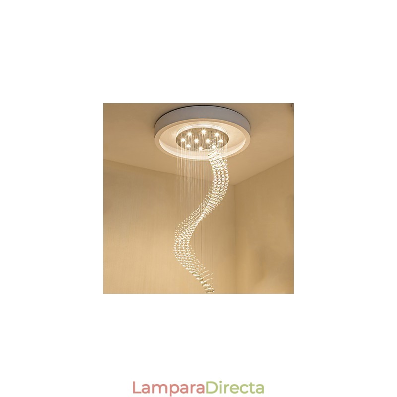 Lámpara colgante de techo de cristal moderna para interiores, iluminación para el hogar, lámparas de araña, accesorios, bombillas de 3 W, color blanco cálido.