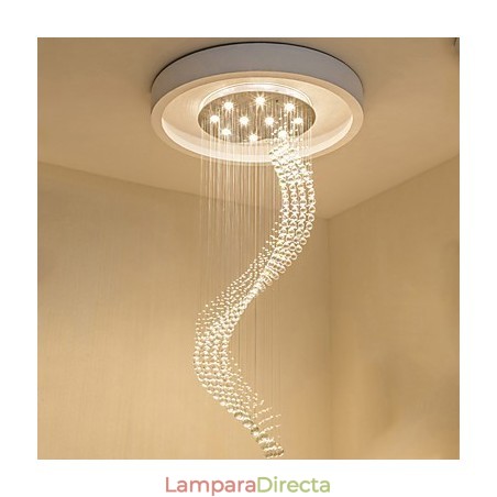 Lámpara colgante de techo de cristal moderna para interiores, iluminación para el hogar, lámparas de araña, accesorios, bombillas de 3 W, color blanco cálido. Lámpara colgante de techo de cristal moderna para interiores, iluminación para el hogar, lámparas de araña, accesorios, bombillas de 3 W, color blanco cálido.