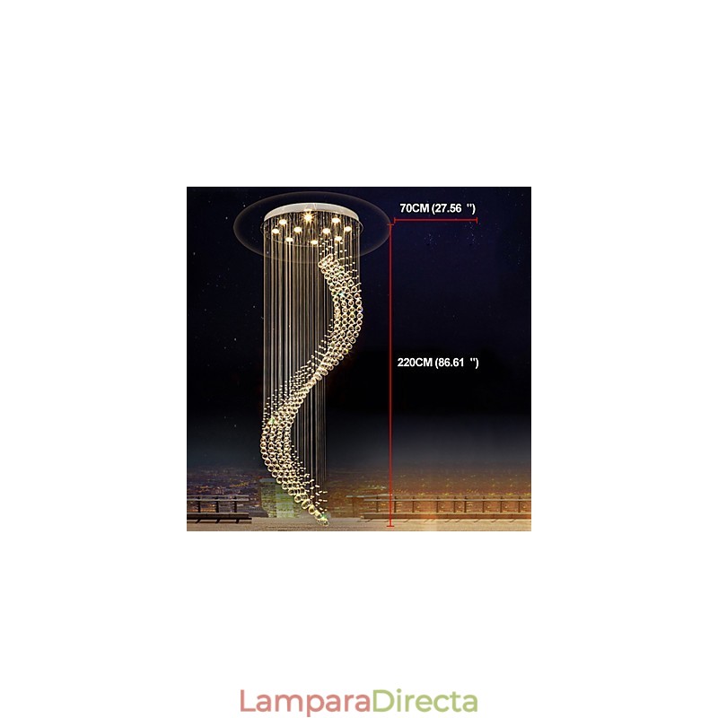 Lámpara colgante de techo de cristal moderna para interiores, iluminación para el hogar, lámparas de araña, accesorios, bombillas de 3 W, color blanco cálido.
