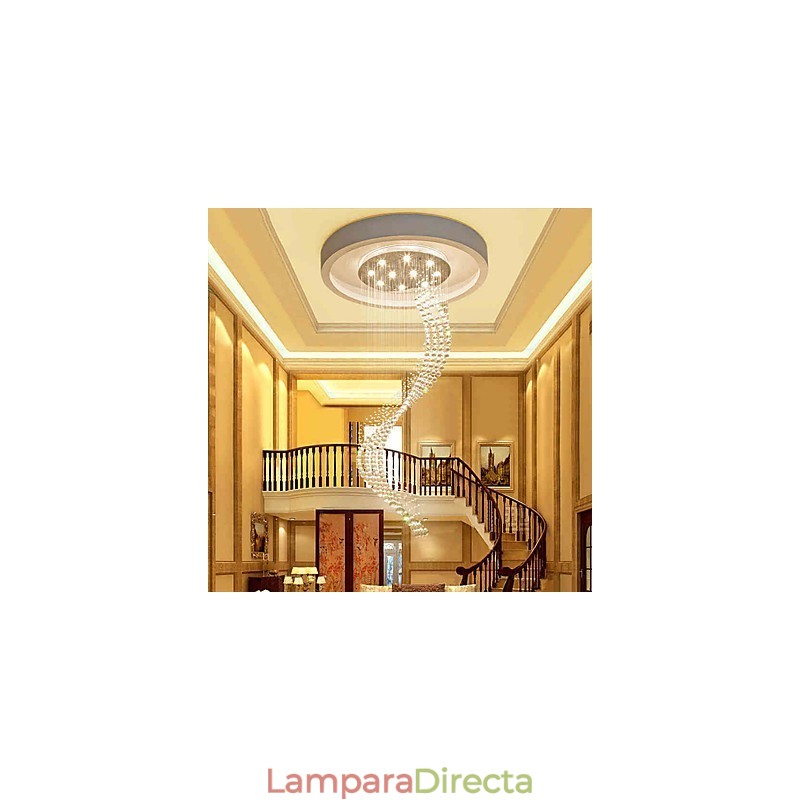 Lámpara colgante de techo de cristal moderna para interiores, iluminación para el hogar, lámparas de araña, accesorios, bombillas de 3 W, color blanco cálido.