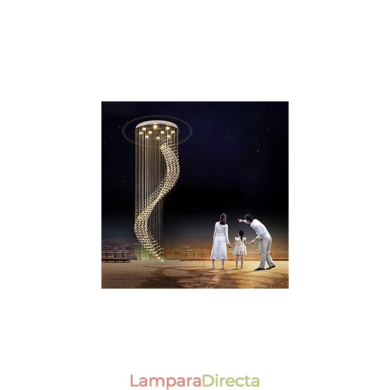 Lámpara colgante de techo de cristal moderna para interiores, iluminación para el hogar, lámparas de araña, accesorios, bombillas de 3 W, color blanco cálido.