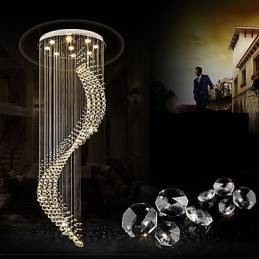Lámpara colgante de techo de cristal moderna para interiores, iluminación para el hogar, lámparas de araña, accesorios, bombillas de 3 W, color blanco cálido.