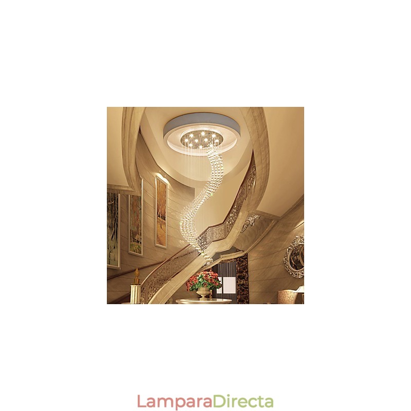Lámpara colgante de techo de cristal moderna para interiores, iluminación para el hogar, lámparas de araña, accesorios, bombillas de 3 W, color blanco cálido.