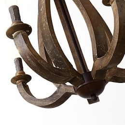 Lámpara colgante decorativa de madera de bambú estilo mini con pintura vintage