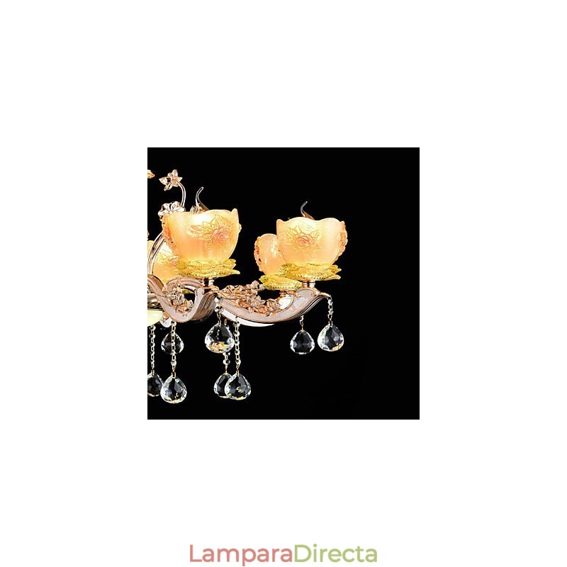 Lámpara colgante de metal estilo mini de cristal, moderna, contemporánea, tradicional, clásica, de aleación de zinc.