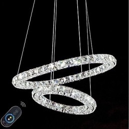 Lámparas de araña de cristal, lámparas colgantes de interior, lámparas de techo, accesorios de iluminación regulables con control remoto