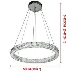 Lámpara colgante de techo interior con anillo regulable, moderna lámpara de araña con control remoto