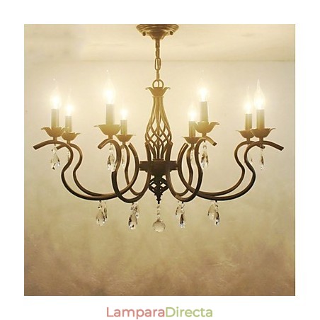 Lámpara de araña de cristal de estilo europeo para comedor, sencilla, creativa, con velas, lámparas y linternas, iluminación novedosa. Lámpara de araña de cristal de estilo europeo para comedor, sencilla, creativa, con velas, lámparas y linternas, iluminación novedosa.