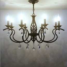 Lámpara de araña de cristal de estilo europeo para comedor, sencilla, creativa, con velas, lámparas y linternas, iluminación novedosa.