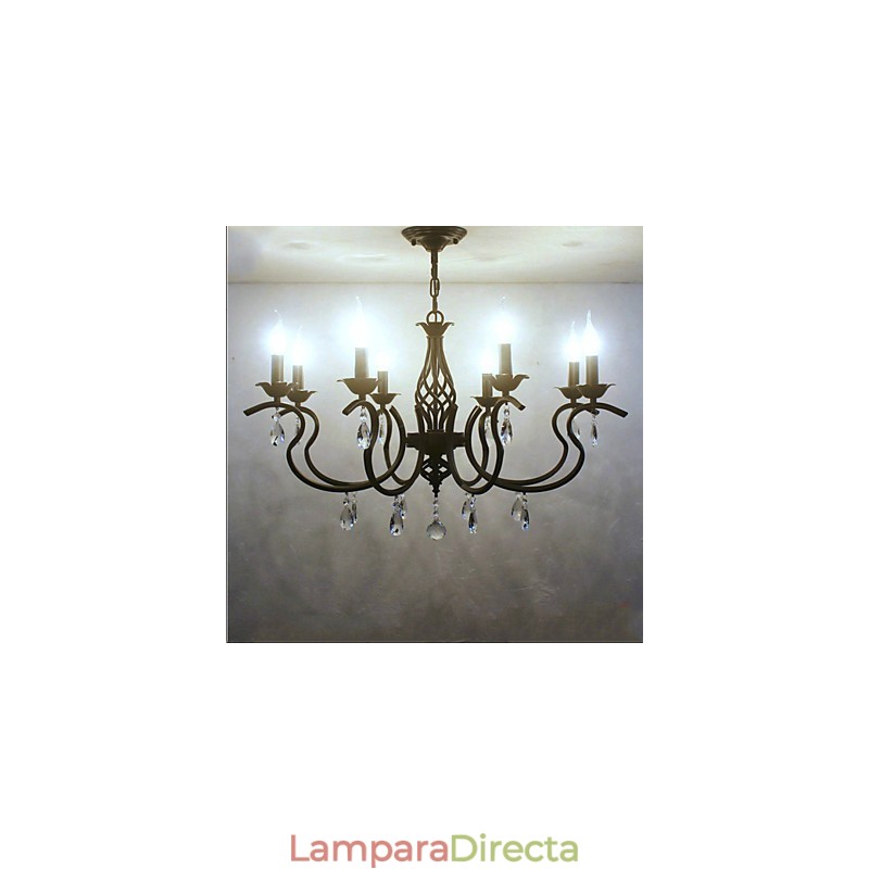 Lámpara de araña de cristal de estilo europeo para comedor, sencilla, creativa, con velas, lámparas y linternas, iluminación novedosa.