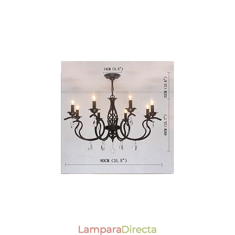 Lámpara de araña de cristal de estilo europeo para comedor, sencilla, creativa, con velas, lámparas y linternas, iluminación novedosa.
