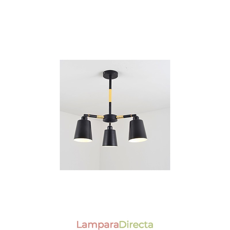 Lámpara colgante con pintura clásica tradicional de estilo mini de madera y bambú.