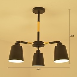 Lámpara colgante con pintura clásica tradicional de estilo mini de madera y bambú.