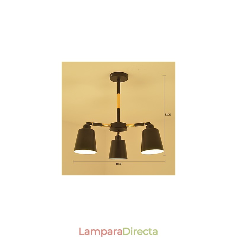 Lámpara colgante con pintura clásica tradicional de estilo mini de madera y bambú.