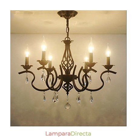 Lámpara de araña de cristal de estilo europeo para comedor, sencilla, creativa, con velas, lámparas y linternas, iluminación novedosa. Lámpara de araña de cristal de estilo europeo para comedor, sencilla, creativa, con velas, lámparas y linternas, iluminación novedosa.