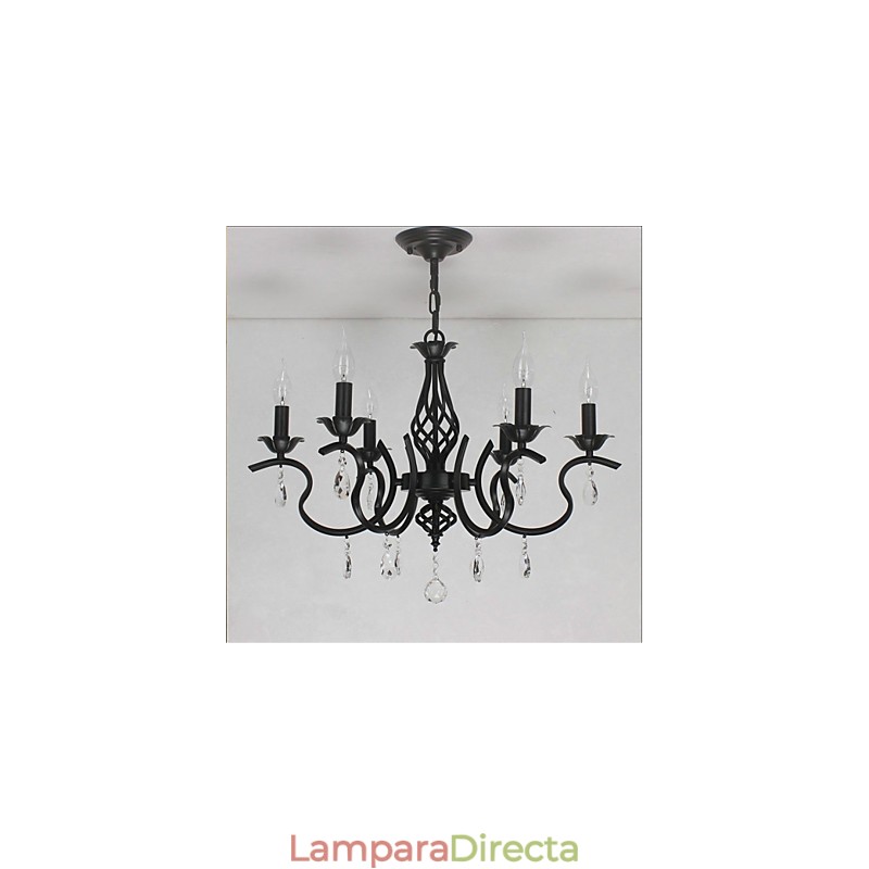Lámpara de araña de cristal de estilo europeo para comedor, sencilla, creativa, con velas, lámparas y linternas, iluminación novedosa.