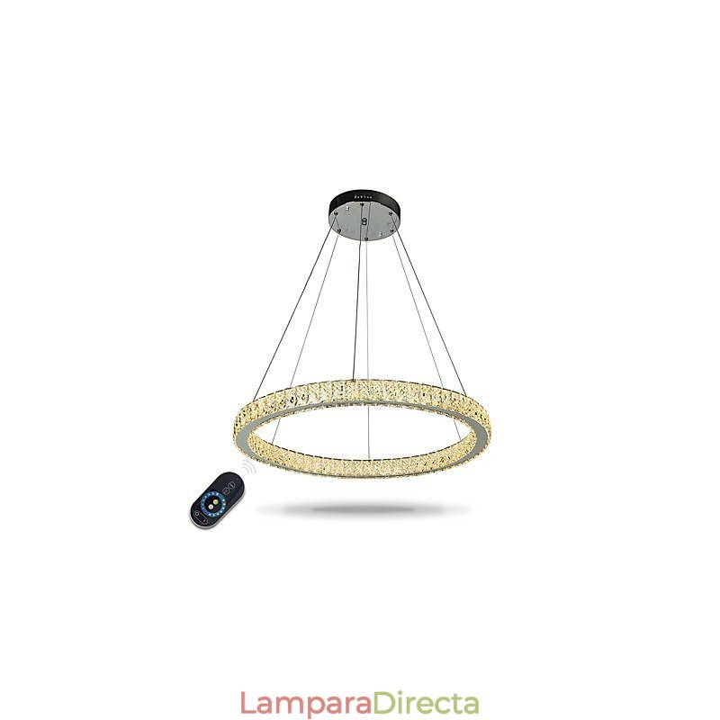 Lámpara colgante de techo con anillo regulable, moderna lámpara de araña para interiores con control remoto