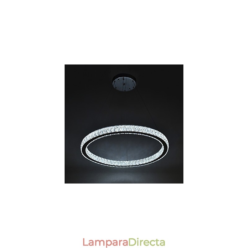 Lámpara colgante de techo con anillo regulable, moderna lámpara de araña para interiores con control remoto