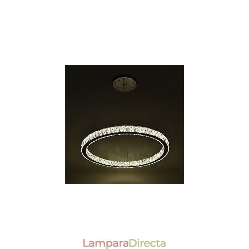 Lámpara colgante de techo con anillo regulable, moderna lámpara de araña para interiores con control remoto