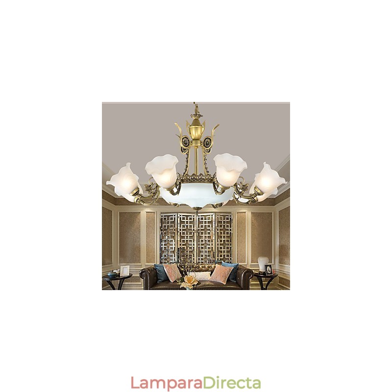 Lámpara de araña de metal estilo mini con pintura clásica tradicional