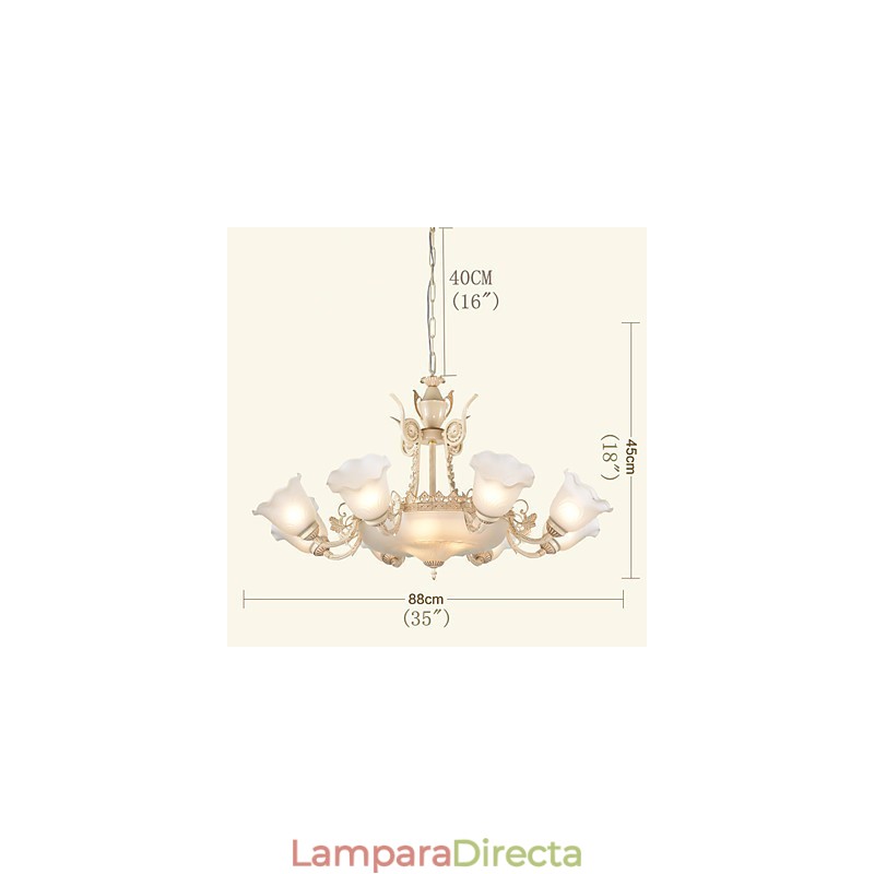 Lámpara de araña de metal estilo mini con pintura clásica tradicional