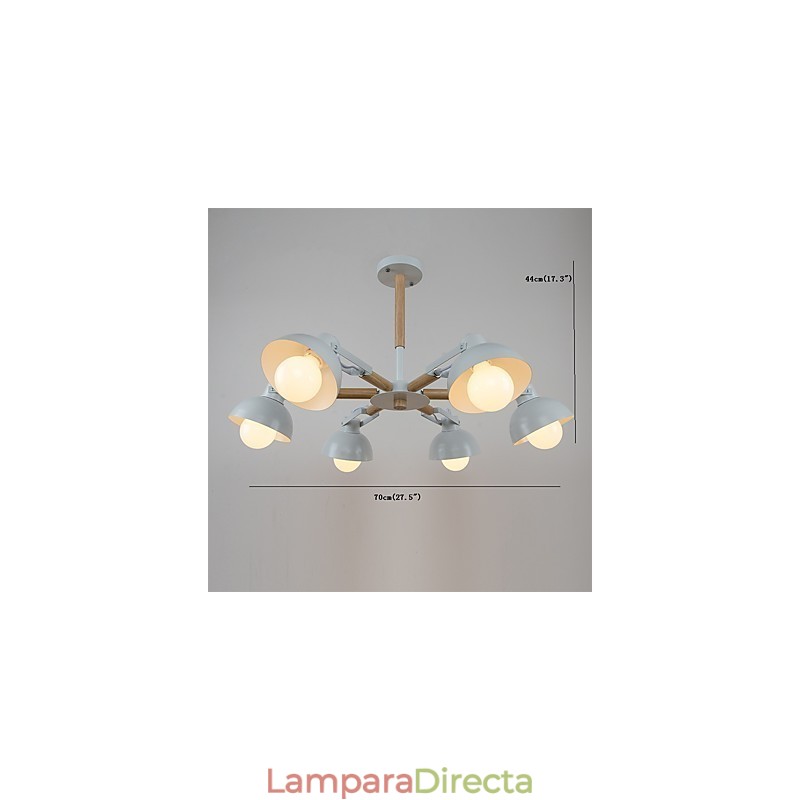 Lámpara de araña de metal estilo mini, con pintura retro vintage rústica clásica tradicional.