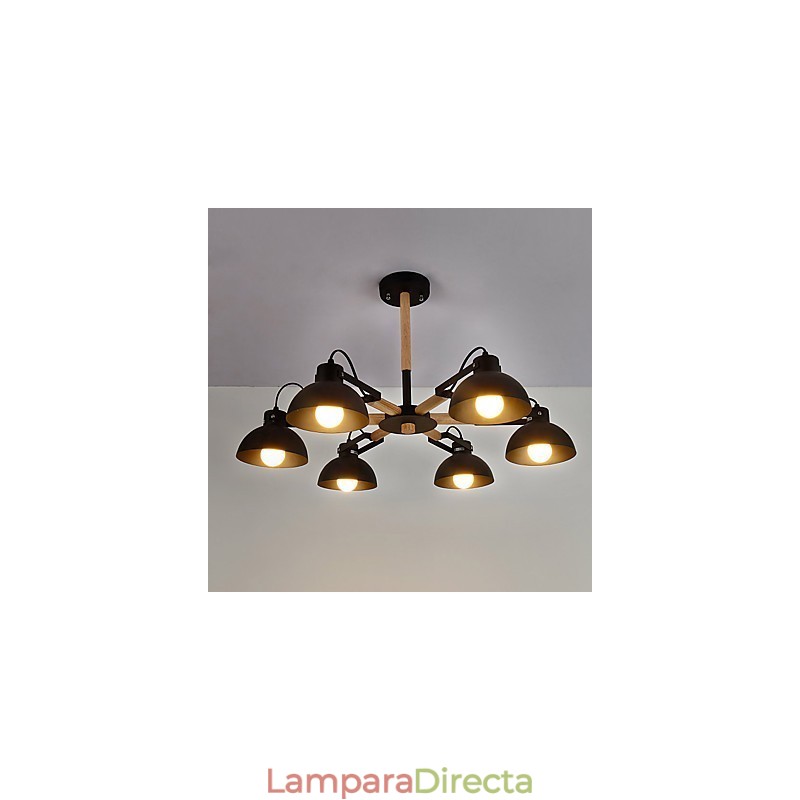 Lámpara de araña de metal estilo mini, con pintura retro vintage rústica clásica tradicional.