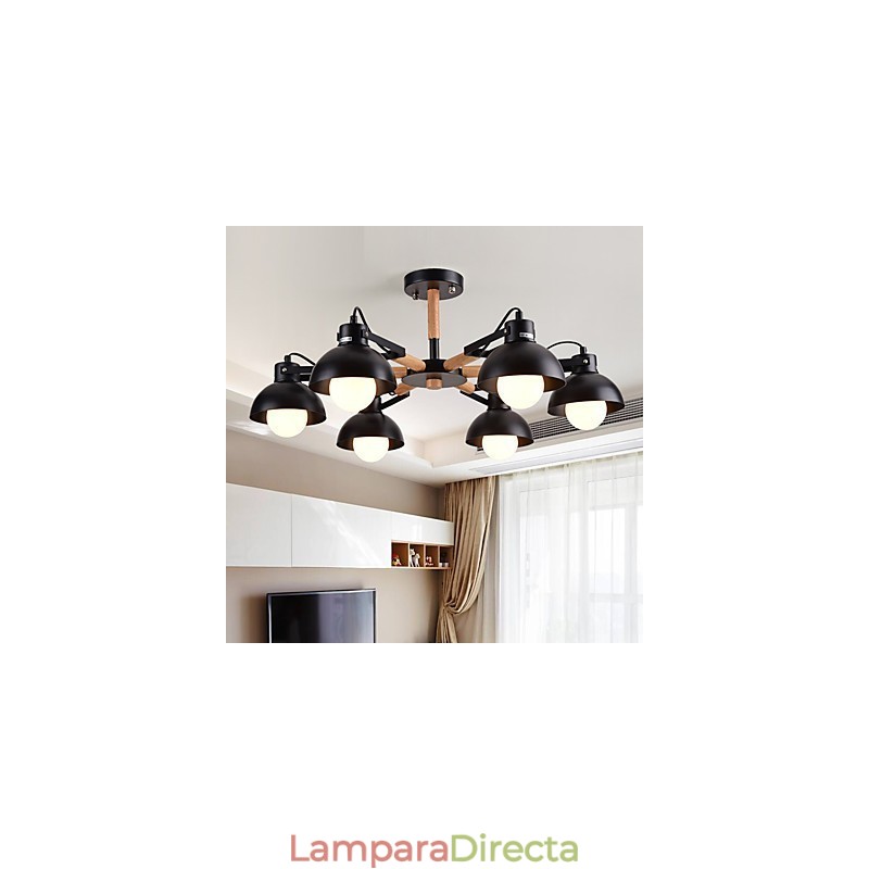 Lámpara de araña de metal estilo mini, con pintura retro vintage rústica clásica tradicional.