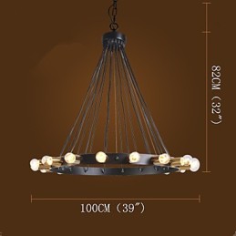 Lámpara de araña creativa nórdica retro industrial para ático