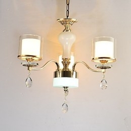 Lámpara de araña de cristal de metal con acabado galvanizado moderno y contemporáneo.