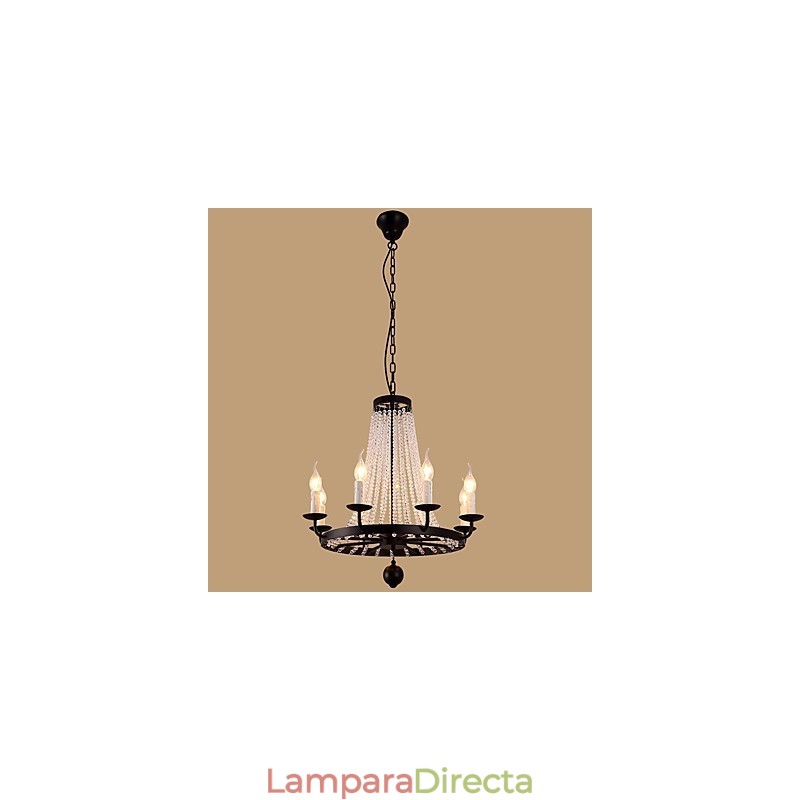 Lámpara de araña de 8 luces, moderna, contemporánea, tradicional, clásica, rústica, estilo cabaña, vintage, retro, estilo farol, tambor, estilo isla campestre, globo, cuenco.