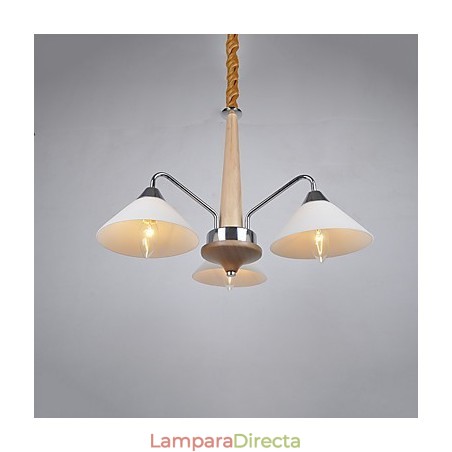 Lámpara de araña de bambú de madera galvanizada con acabado contemporáneo moderno Lámpara de araña de bambú de madera galvanizada con acabado contemporáneo moderno