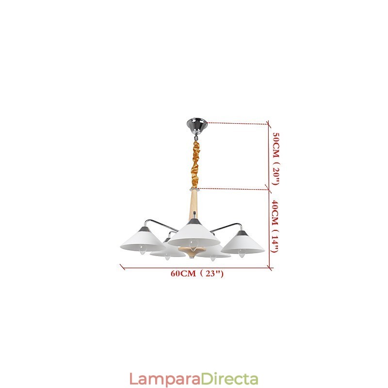 Lámpara de araña contemporánea moderna de 5 luces para