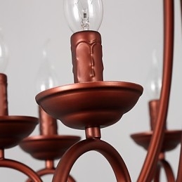 Lámpara de araña de 8 luces, moderna, contemporánea, tradicional, estilo logia, vintage, retro, estilo campestre, con detalles en metal y cristal.