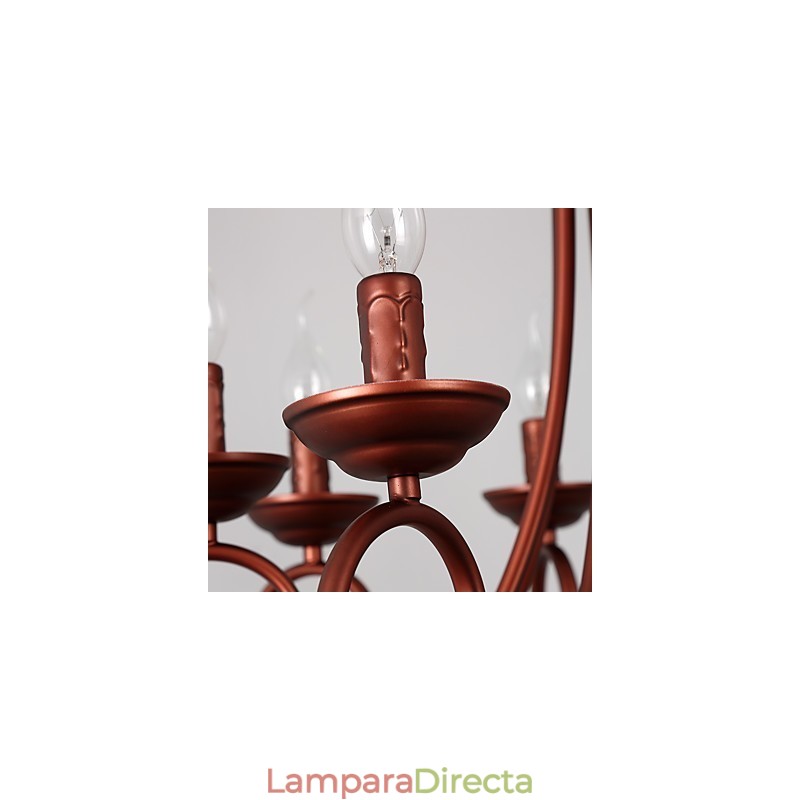 Lámpara de araña de 8 luces, moderna, contemporánea, tradicional, estilo logia, vintage, retro, estilo campestre, con detalles en metal y cristal.